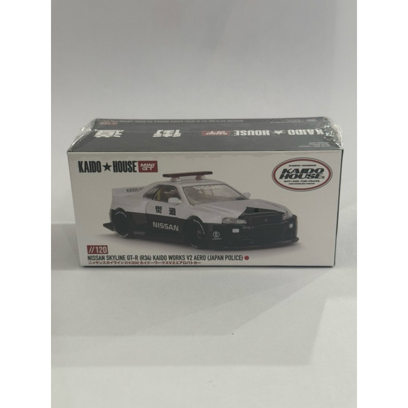 Mini GT Nissan Skyline GT-R (R34) Kaido Works V2 Aero (Japan Police)