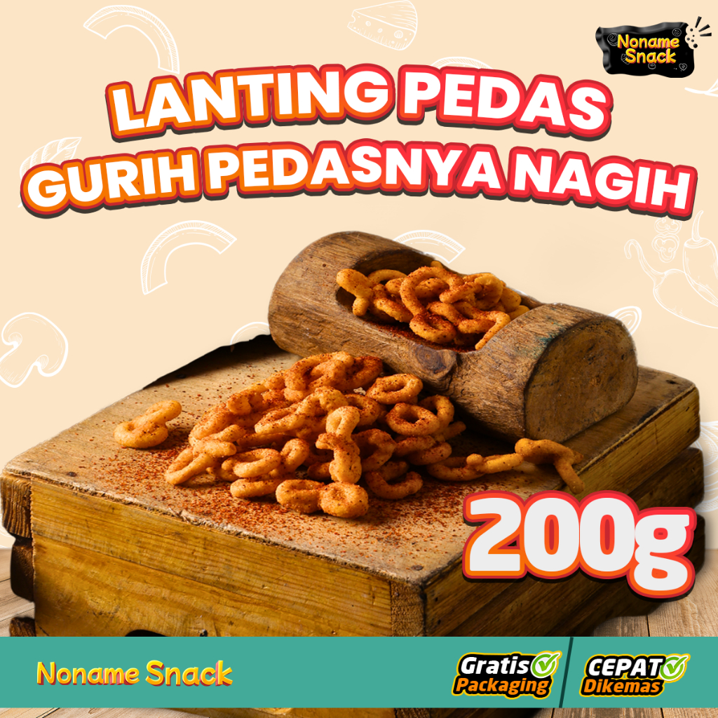 

NoName Snack - Lanting Pedas Klanting Oleh Oleh Kebumen Cemilan Grosir 200G 300G