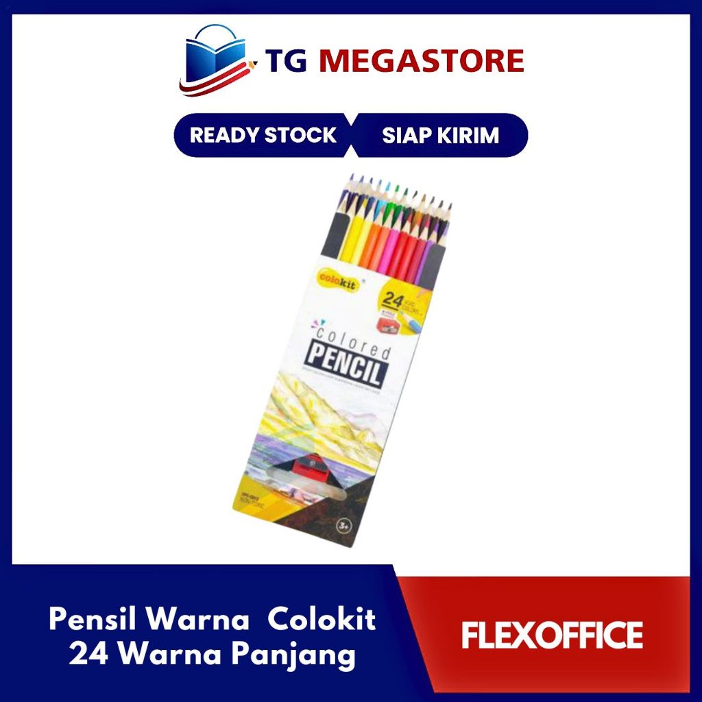 

Pensil Warna Flexoffice Colokit 24 Warna Panjang CPC-C015