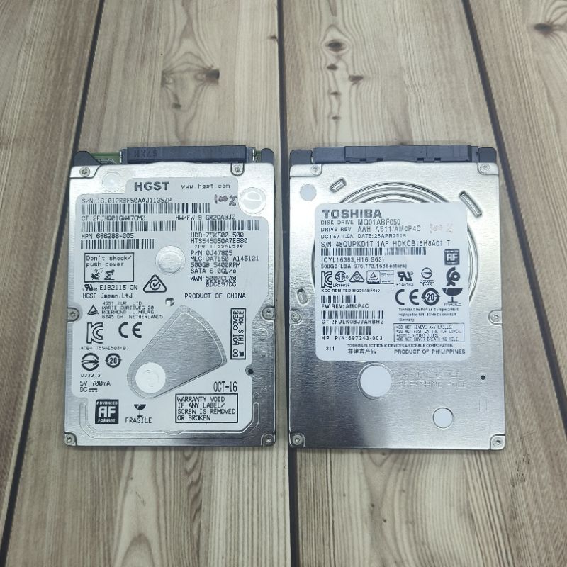 Hardisk HDD 500GB | HGST | TOSHIBA | 2.5" Original
