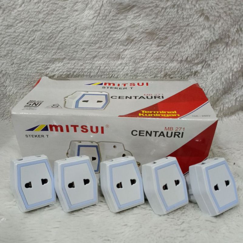 cok cabang tiga colokan pembagi listrik cok 3 kuningan mitsui centauri mb 271