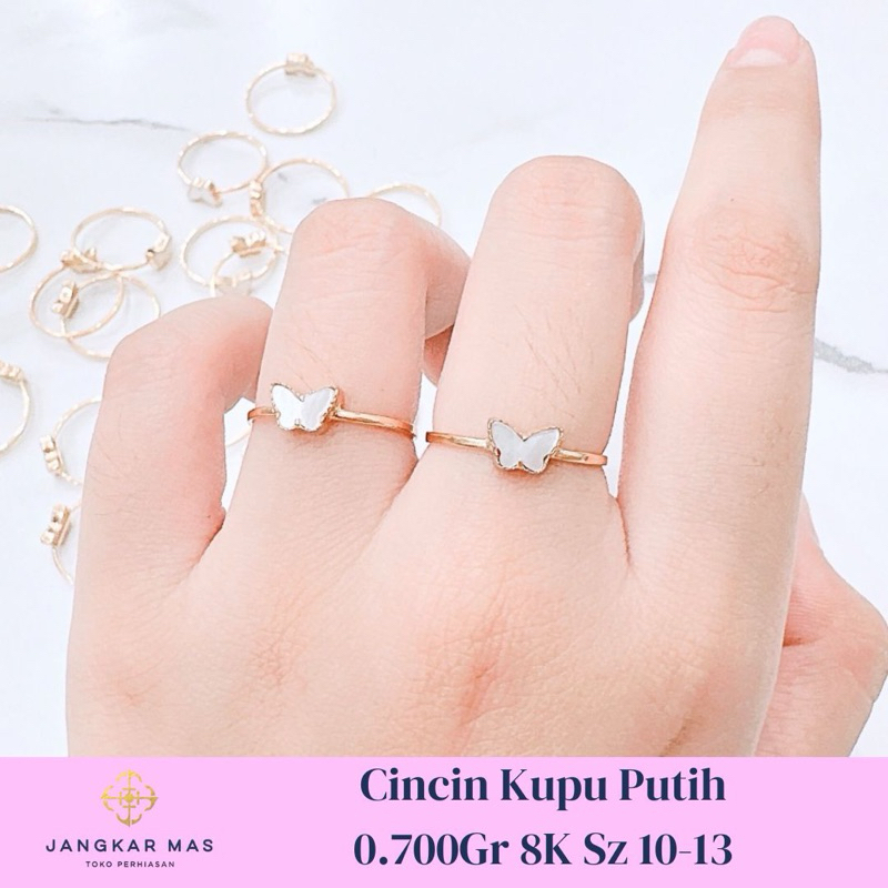CINCIN EMAS KUPU PUTIH 8K 0.700GR