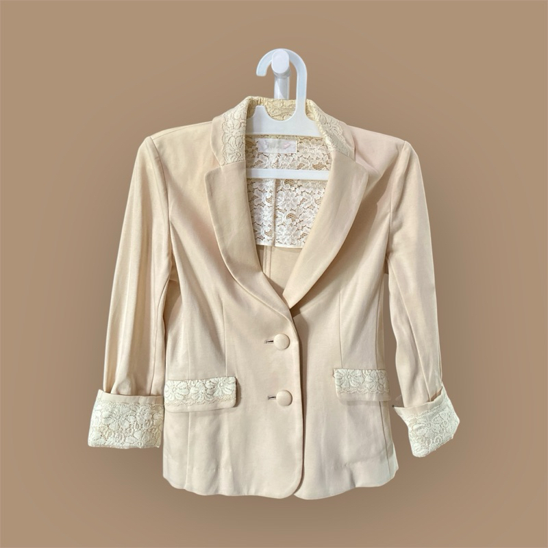 Blazer Cream Brokat