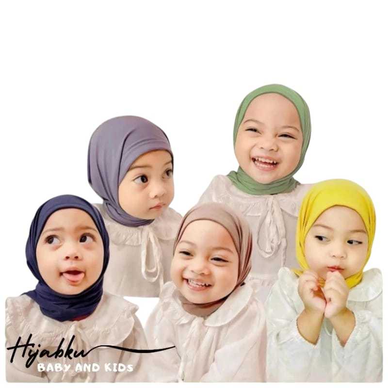 Hijab jilbab segitiga instan anak bayi perempuan usia 0 3 6 bulan 1 2 tahun kerudung termurah bahan 