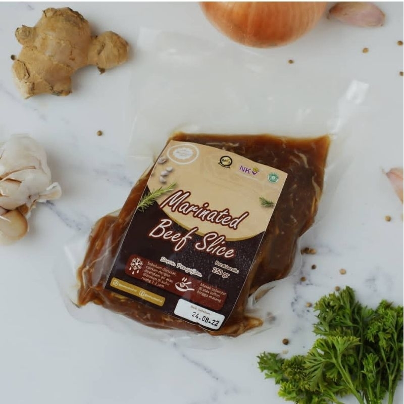 

Marinated Beef Slice 250gr - Grass Fed / Organik / Sapi Lokal - Wahyu Beef / Nora Healthy Food