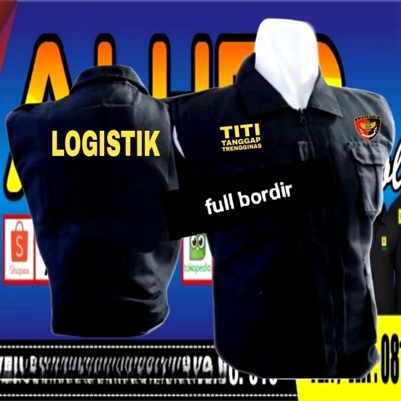 rompi BORDIR logistik polri rompi logistik polri vest logistik polri rompi kerja LOGISTIK POLRI romp