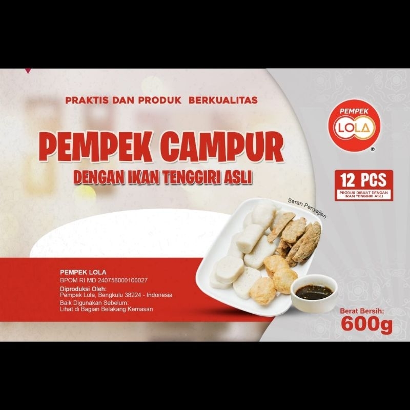 

Pempek LOLA - Paket Campur isi 12pcs - Asli Ikan Tenggiri - Bengkulu (HALAL)