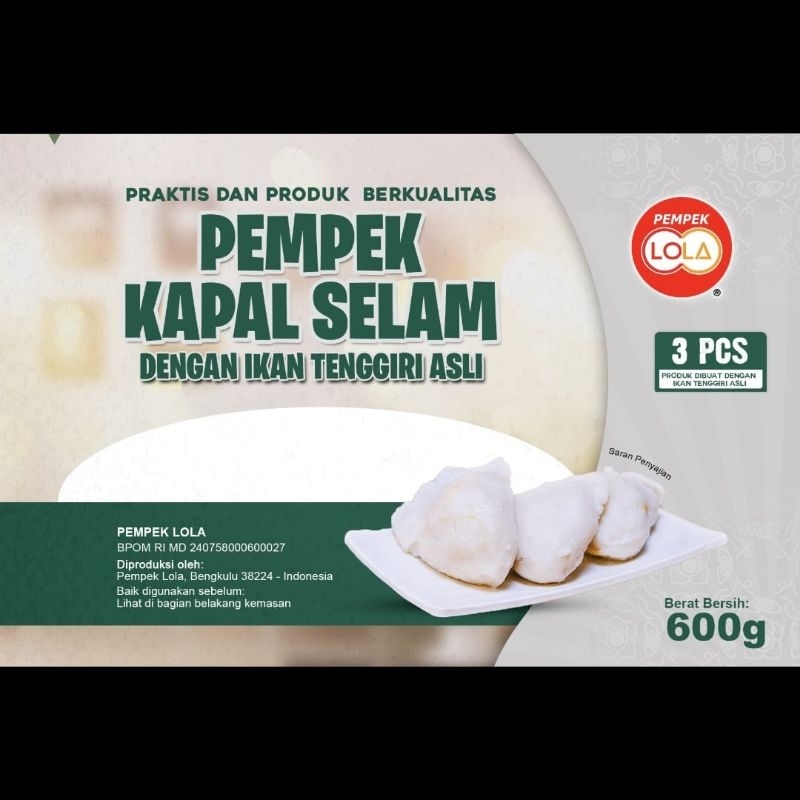 

Pempek LOLA - Paket Kapal Selam isi 3pcs - Asli Ikan Tenggiri - Bengkulu (HALAL)