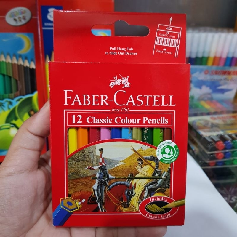 

PENSIL WARNA FABER CASTELL CLASSIC 12 WARNA PENDEK