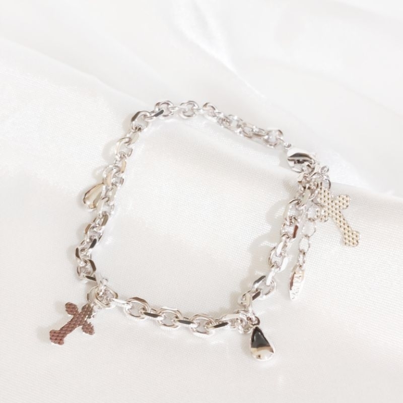 Gelang Tangan Salib Wanita Warna Putih Xuping Simple dan Cantik