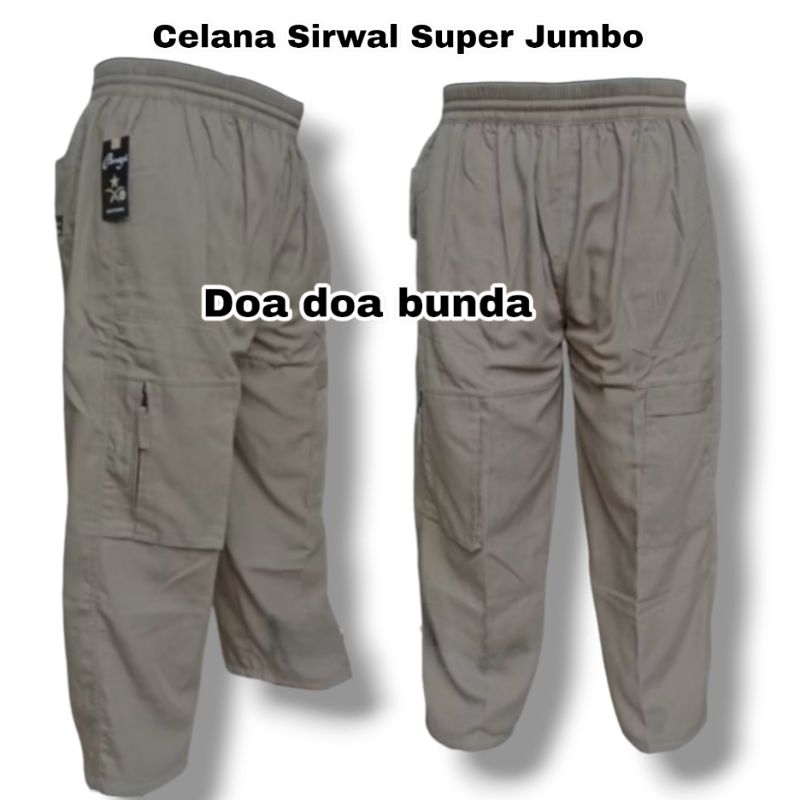 Celana Sirwal Pangsi Muslim Pria Dewasa Super Jumbo Bahan Katun Tuil /Celana Pangsi Premium Pria Dew
