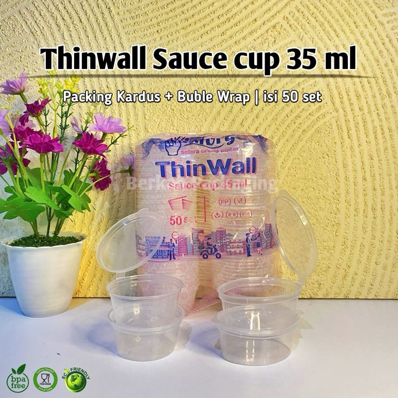 (50set) Thinwall Sauce Cup 35 ml | Cup Sambal | Cup sauce Merk victory