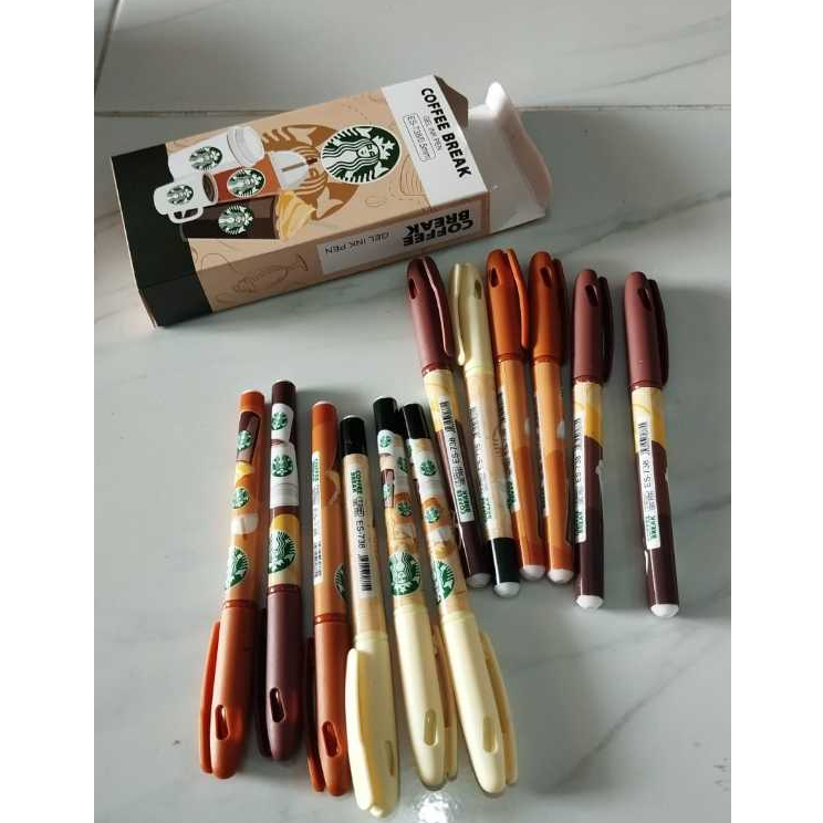 

12pcs Pulpen Gel Coffee Starbucks 738 / 1pack Pulpen Gel Fancy