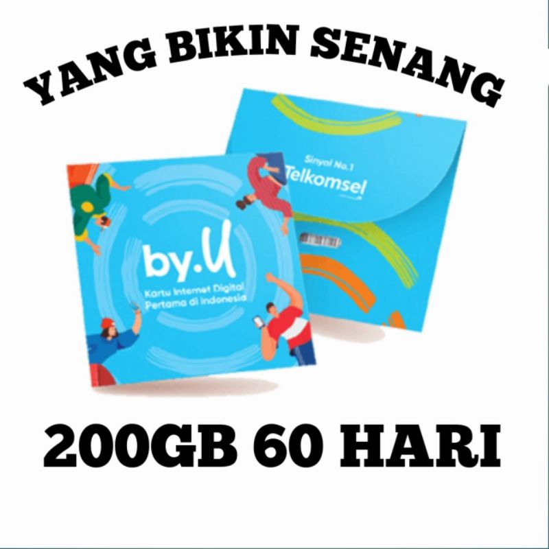 Kartu Perdana By.U 200gb 60 Hari Full Internet 24 Jam