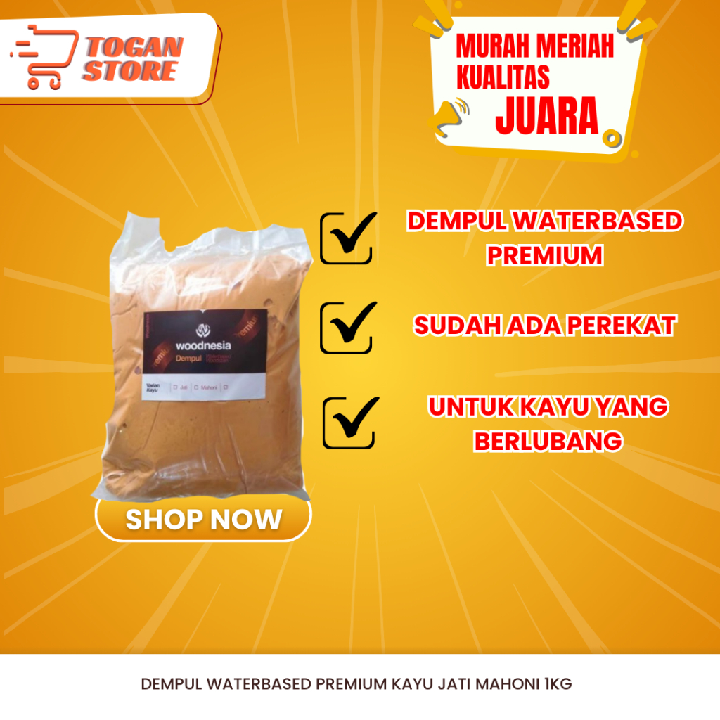 Dempul Kayu Jati Mahoni 1 KG Woodnesia Pakai Air