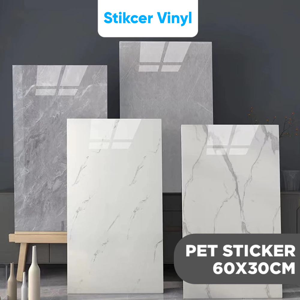 Wallpaper Dinding Marble Glossy Granit 30 x 60 cm