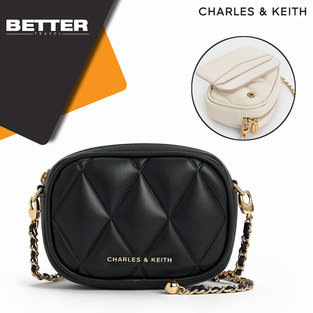 Tas mini selempang wanita CHARLES & KEITH crossbody with card holder original