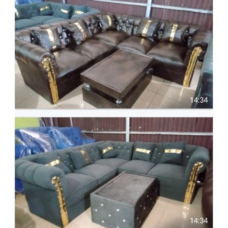 SOFA PITA EMAS (Khusus Belitung) + MEJA - GRATIS ONGKIR BELITUNG