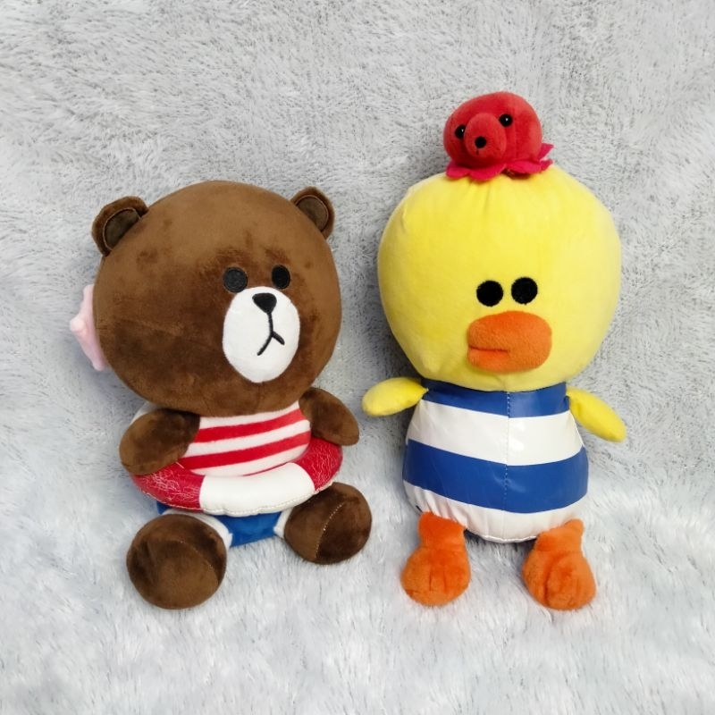 [Bundling 2] Brown Sally Line Friends Plush Doll Boneka Beruang Bebek (Baca Deskripsi) instan