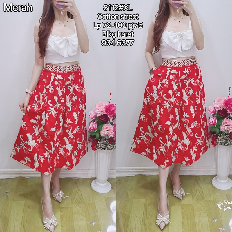 rok batik wanita pinggang karet/ batik modern