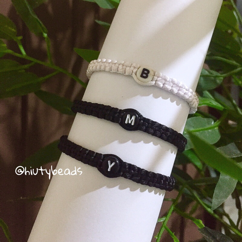 Gelang Inisial Huruf Tali Anyam | Gelang Inisial Huruf Serut | Gelang Pasangan Inisial