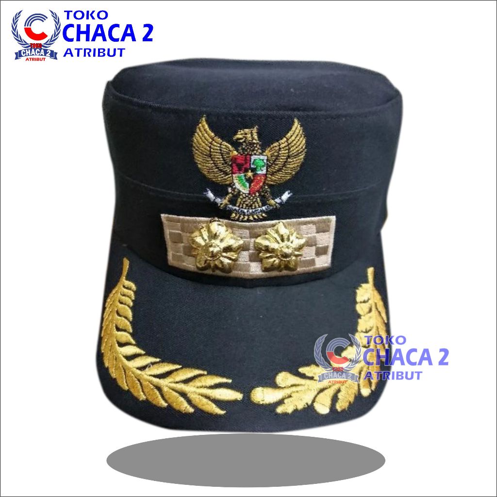 Topi komando hitam lurah/wakil camat / topi komando kepala desa hitam / topi komando kades
