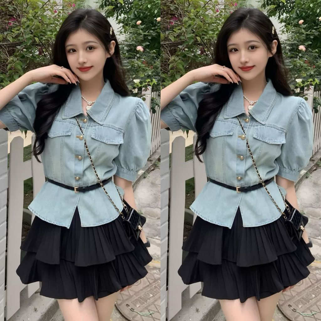 Setelan RokCelana Jeans Import Set Wanita Import Terbaru Baju Setelan Import Terbaru Baju Set Import