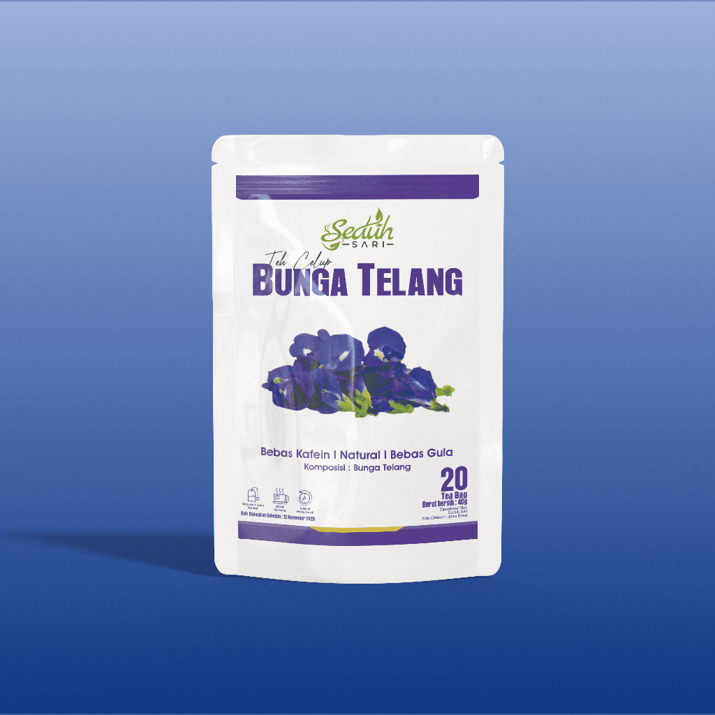 

Seduh Sari | Teh bunga telang | Blue Butterfly Pea Tea Isi 20 tea bag