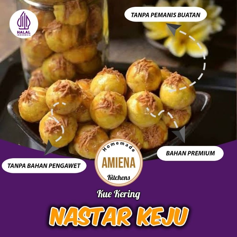 

KUE NASTAR TOPPING KEJU - Toples 500gr by [Amiena Kitchens]