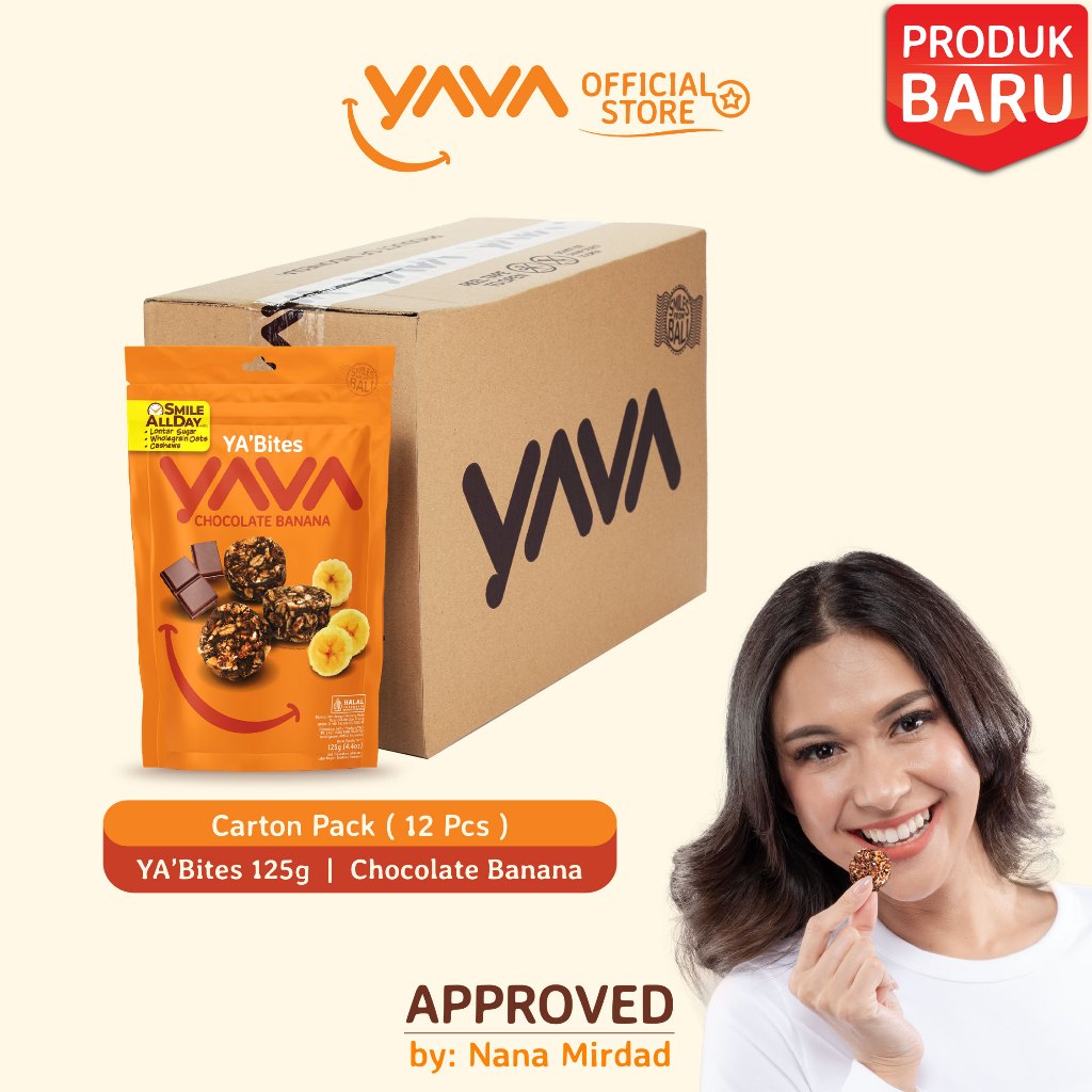 

YAVA Carton Pack YA'Bites Chocolate Banana ( 10 x 125g )