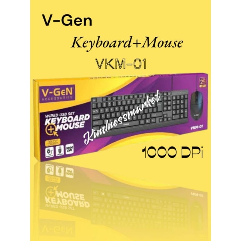 V-Gen Keyboard with Mouse VKM-01 1000 DPi