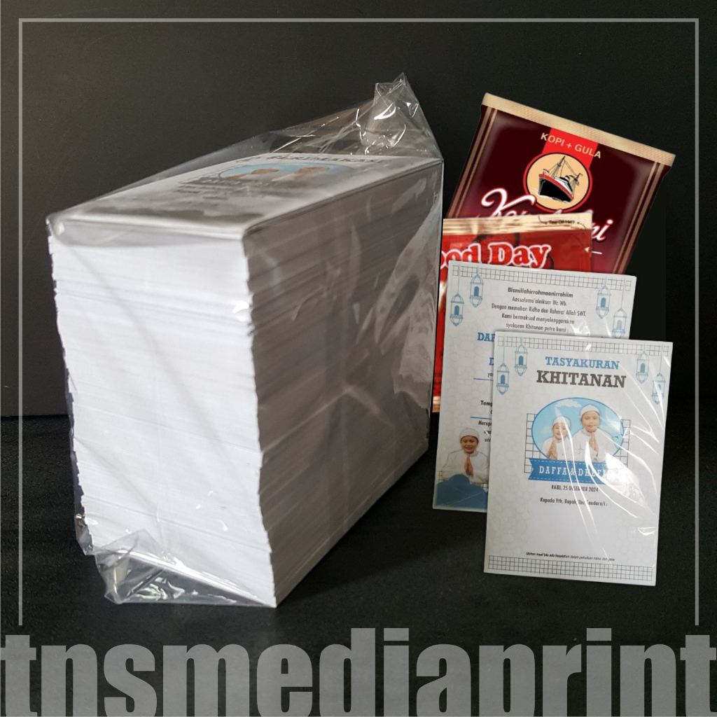 undangan kopi mini kecil kartu ucapan, free foto, bisa ulang tahun syukuran tasyakuran aqiqah