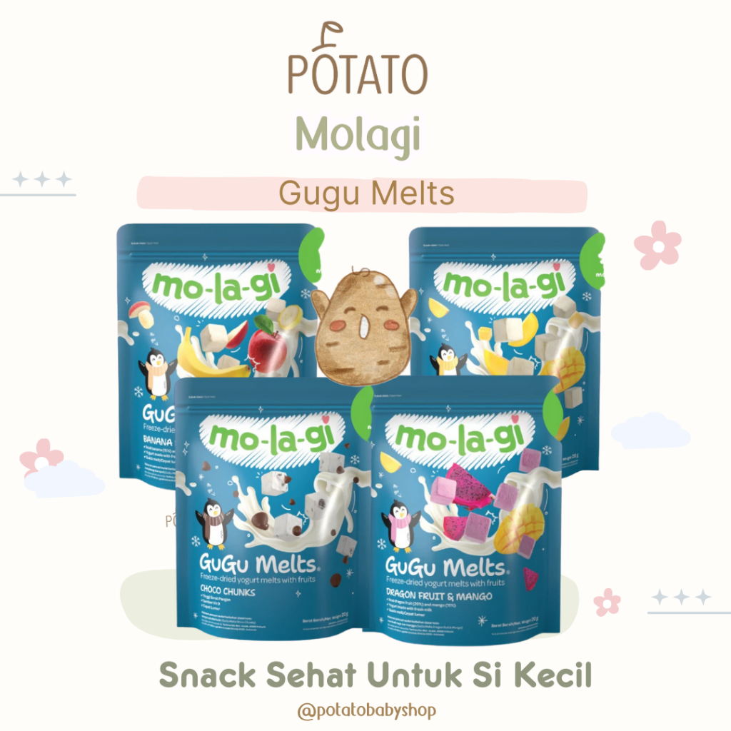 Molagi Gugu Melts Yogurt & Real Fruit Snack Bayi 7bulan Tanpa Msg