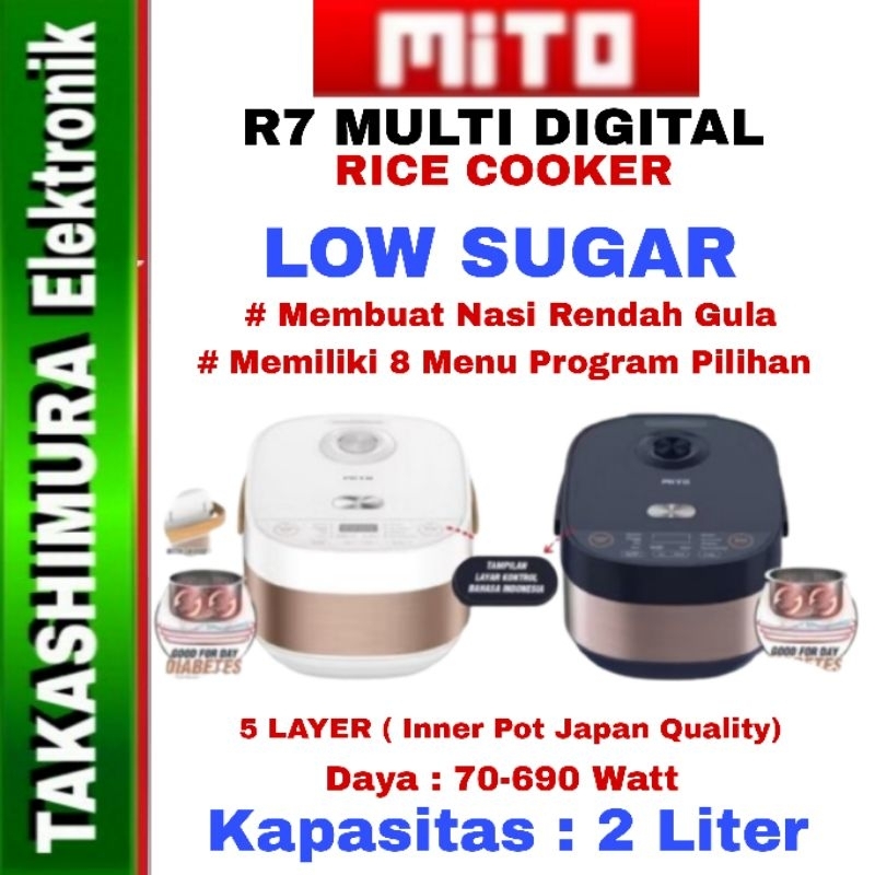 Mito Rice Cooker Digital R7 Low Sugar