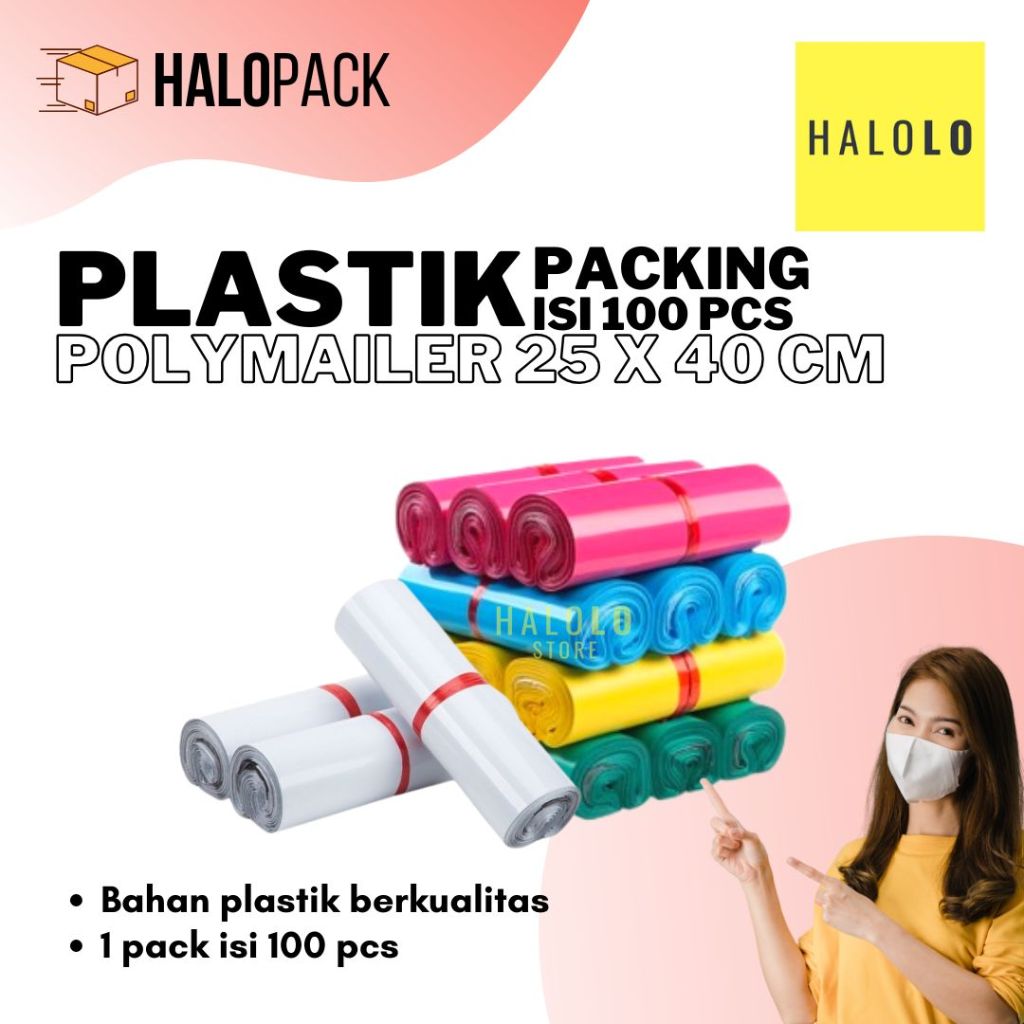

Plastik Polymailer Plastik Packing Kantong Packing Plastik Ukuran 25 x 40 cm Isi 100 Pcs