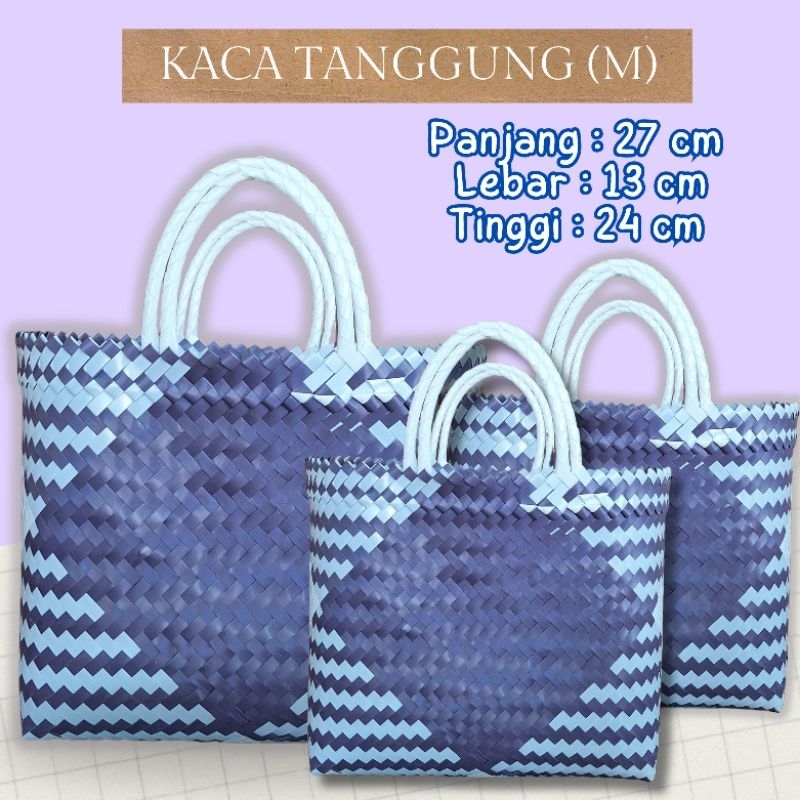 Tas Anyaman Plastik Kaca Tanggung / Tas Pasar / Tas Berkat / Tas Tempat Berkat READY STOKKK