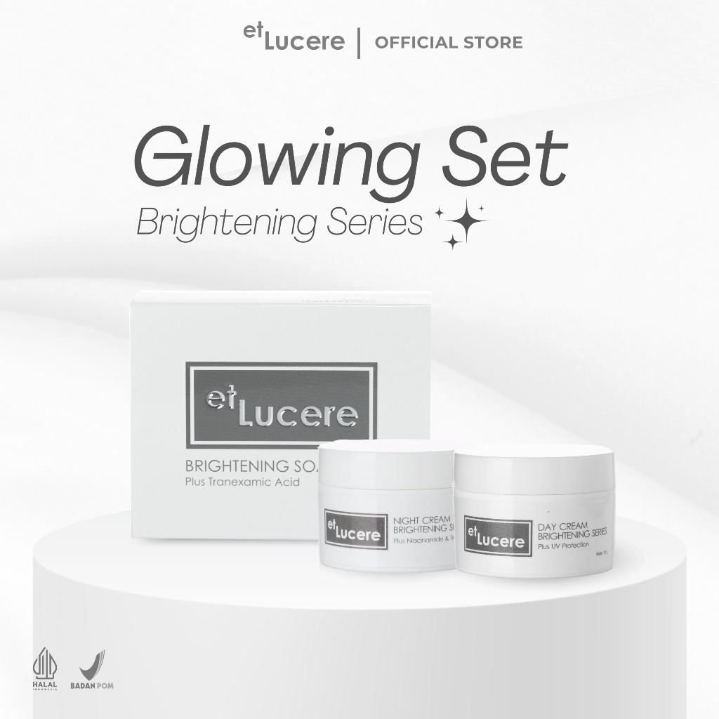 etLucere Brightening Complete Set – Paket Sabun, Day Cream & Night Cream – Perawatan Kulit Cerah & S