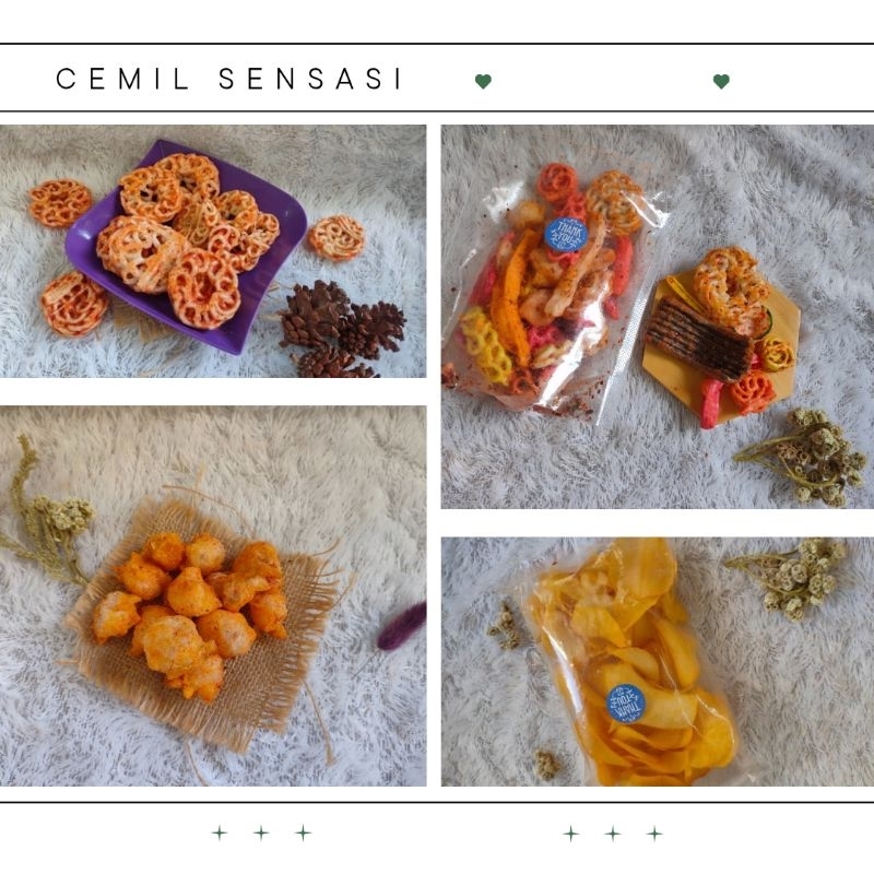 

Cemil Sensasi- Cemilan Kekinian aneka varian ( seblak kerupuk Rafael,seblak beton mix, siomay kering ,keripik singkong)