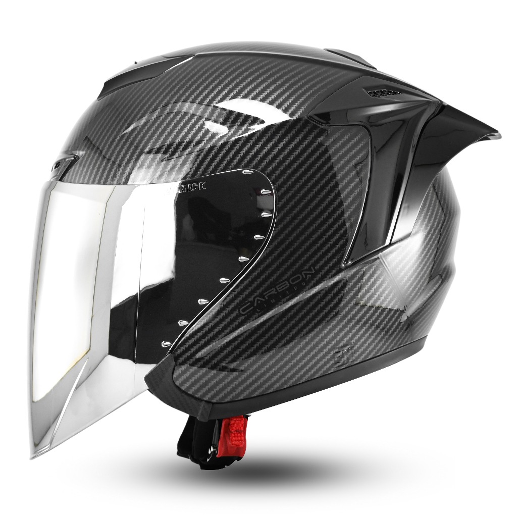 Helm Half Face Bipplast Pro Z Motif Carbon SNI Helm Half Face Pria Wanita