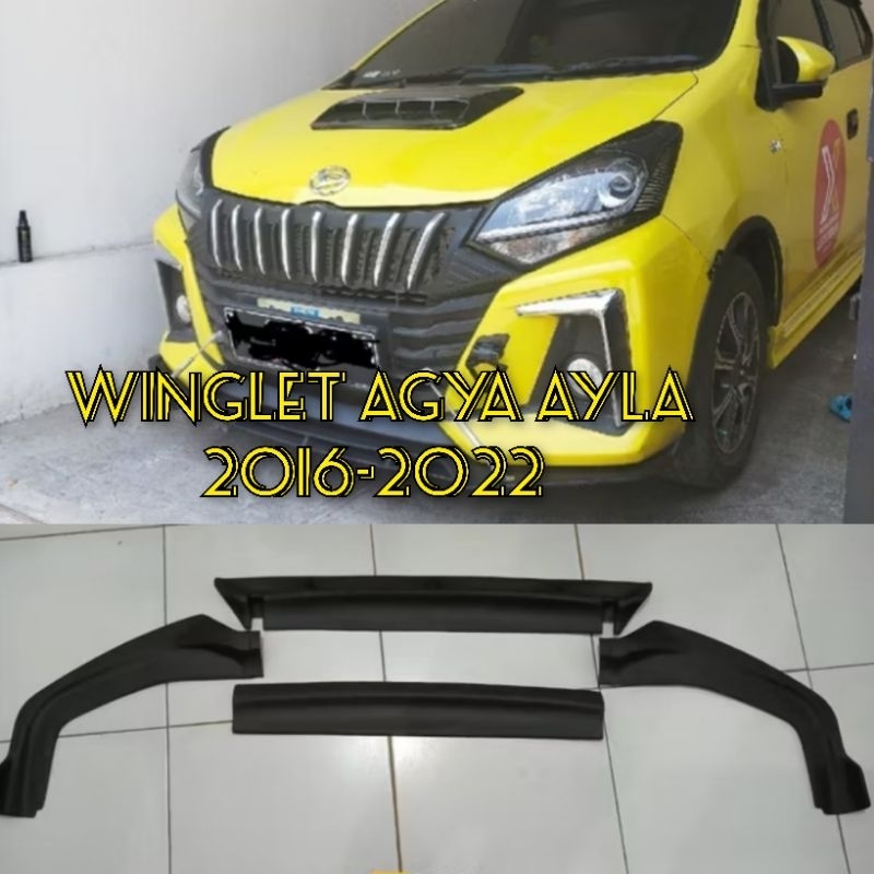 Winglet Depan Agya Ayla 2016-2022 | Lips Bumper Depan | Aksesoris Eksterior Mobil