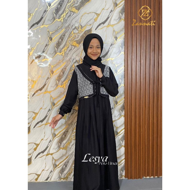 Gamis Anak Usia 2 - 18 tahun Gamis Anak Tanggung Dress Anak Linen Mix Jaquar