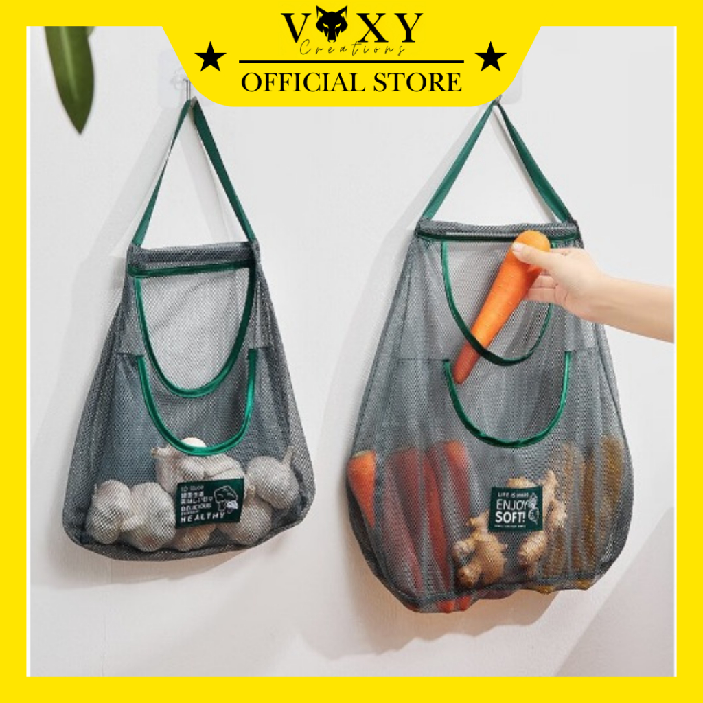 Tas Jaring Gantung Penyimpanan Buah Bawang / Keranjang Buah Sayur Bawang Jaring