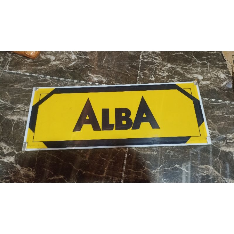 

papan nama jadul alba
