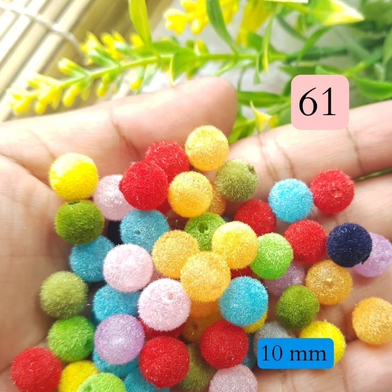 ( 25 gram ) Mote bludru jahit bulat tas craft kerajinan mutiara bulat 6 mm 8 mm 10 mm aneka warna mo