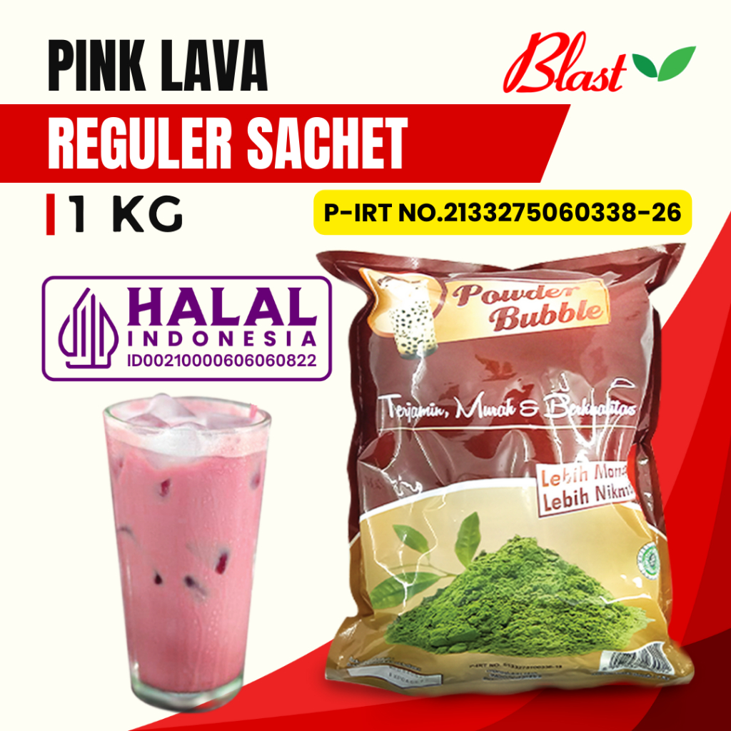 Bubuk PINK LAVA 1 KG - Bubuk Minuman Pink Lava - MIX Creamer + Gula
