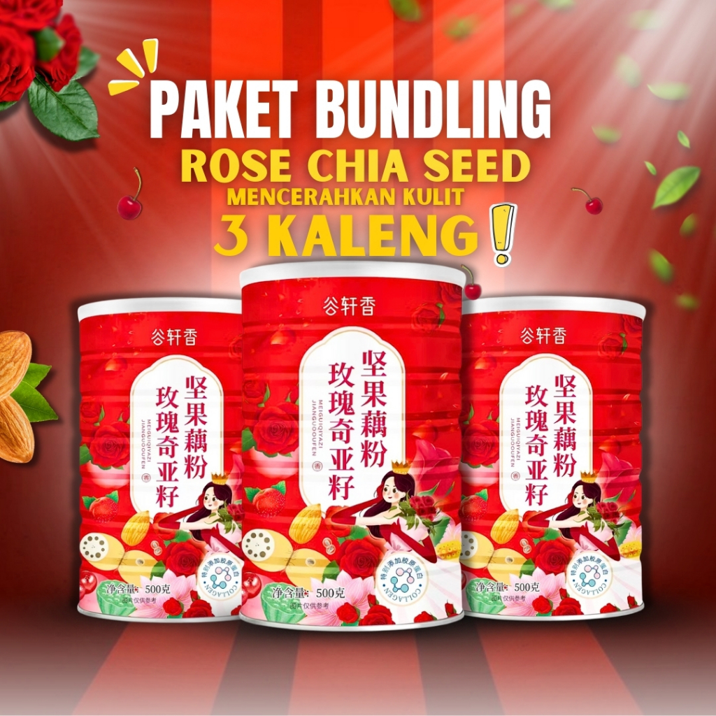 

[BPOM] PAKET 3 KALENG BUBUK AKAR TERATAI GU XUAN XIANG MAWAR ALMOND BIJI CHIA