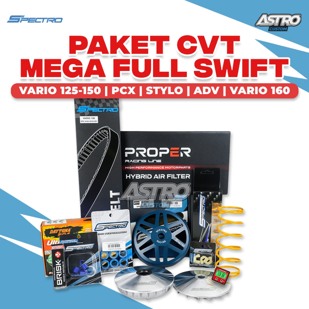 Paket Mega Super Full Upgrade CVT Vario 125 150 PCX ADV STYLO 160 Mangkok Ganda Swift Spectro Racing
