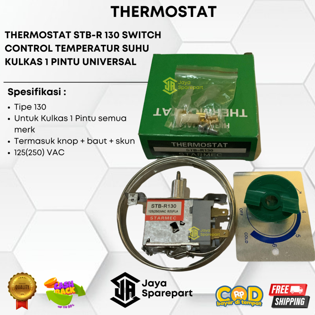 Thermostat STB-R 130 Switch Control Temperatur Suhu Kulkas 1 Pintu Universal