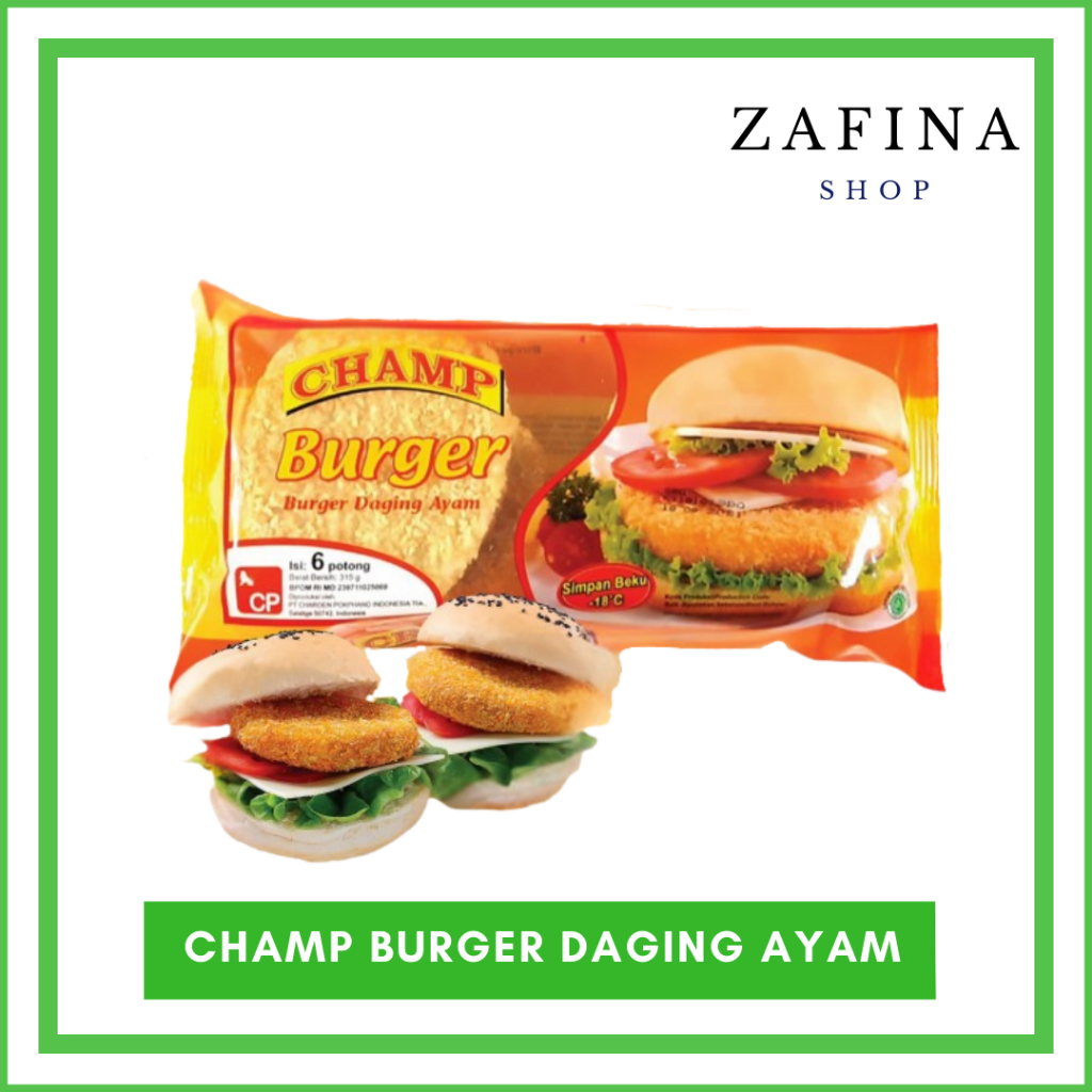 

Champ Burger Daging Ayam 315Gram Isi 6 pcs