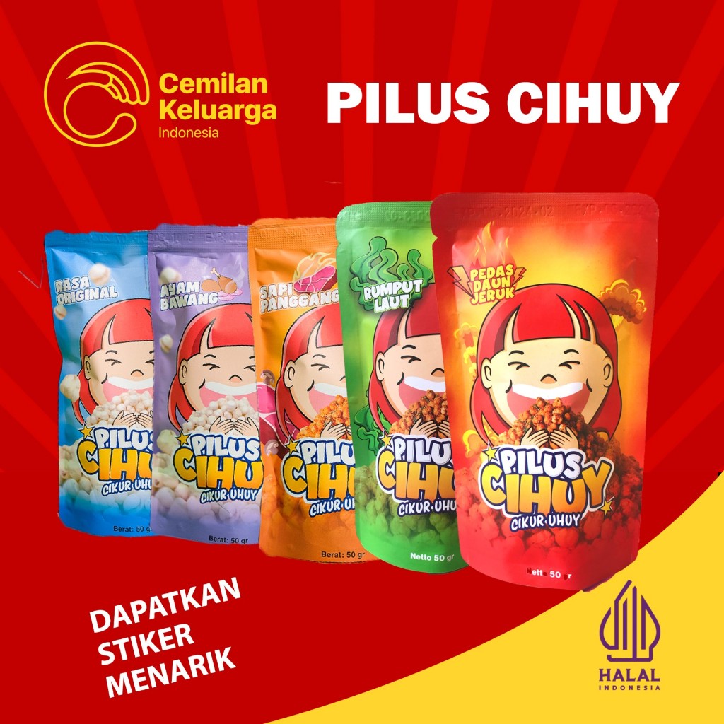 

CEKELIN Cemilan Pilus - Isi 50gr Beli 4 Hemat Banyak + Stiker Eksklusif Menarik